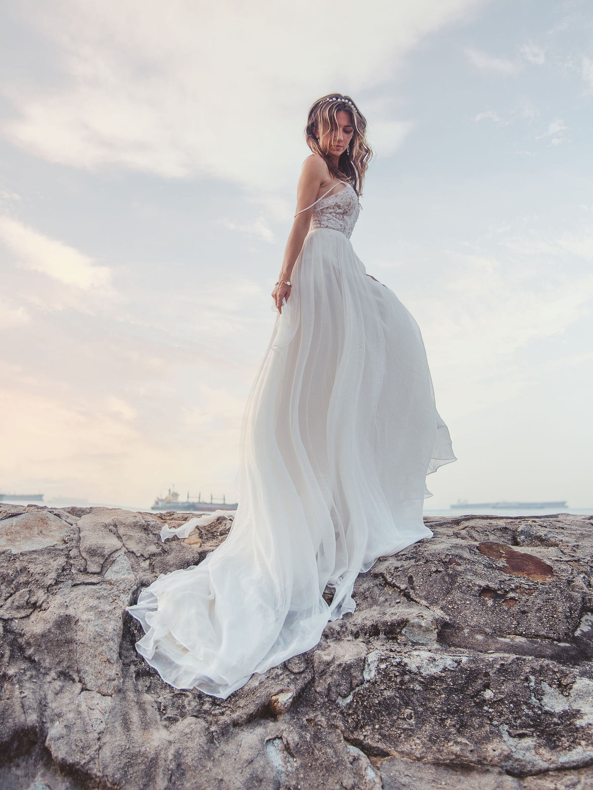 Grace W383 | Romantic Beaded All-Over Lace Wedding Dress | True Bride